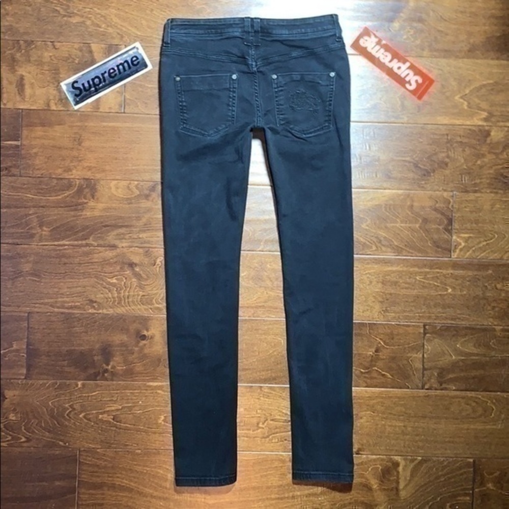 Burberry Embroidery Logo Black Skinny Jeans ♞ Hampstead Stack Burberrys Knight - Picture 3 of 7